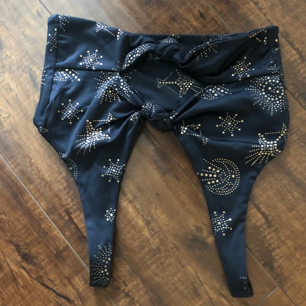 Beach Riot navy sports bra/top galaxy print